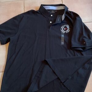 New Tommy Hilfiger Black Polo Shirt Men’s Size XXL Hilfiger NY Embroidered Logo